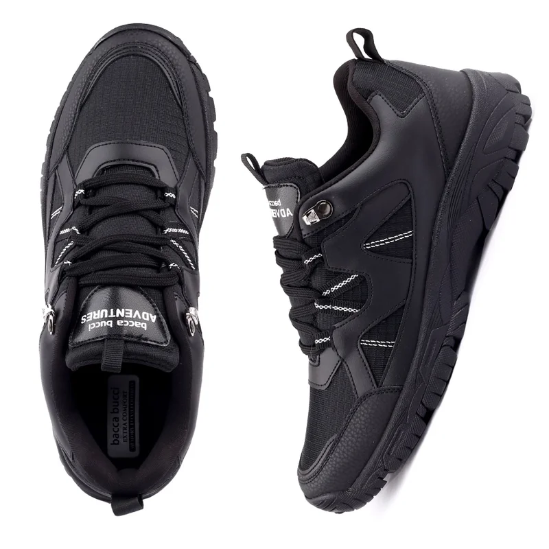 باكا بوتشي أحذية رجالية أطلس مقاومة للماء خفيفة الوزن تسمح بالتهوية من الجلد للمشي لمسافات طويلة